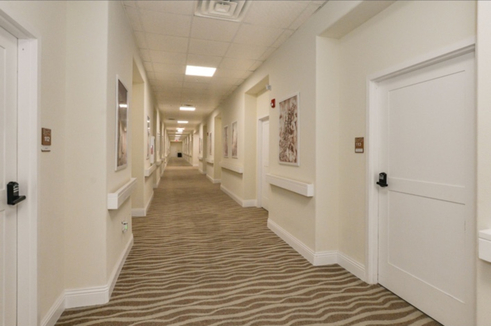 Spacious hallway at The Manor of Fort Pierce